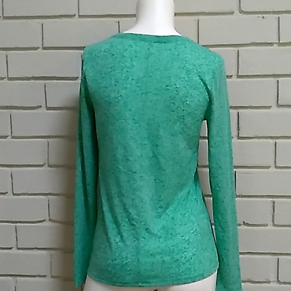Victoria Secret Turquoise Green V-Neck Long Sleeve Blouse. Size XS - Picture 5 of 7